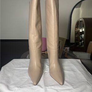 Elegant Beige Knee-High Boots